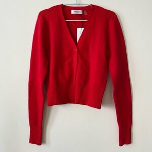 NWT Danielle Guizio Red Camelie Cardigan XS